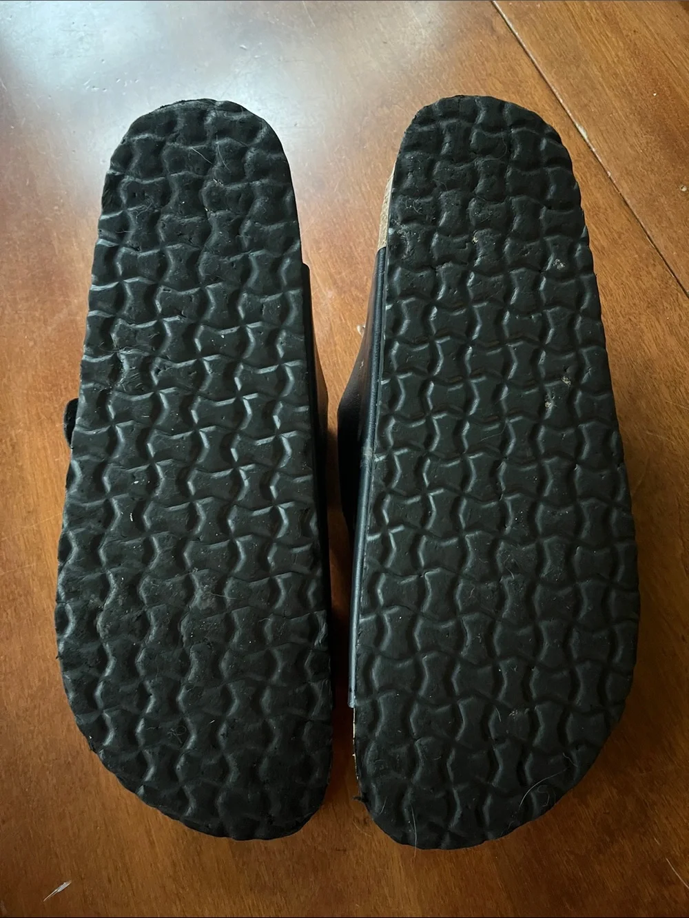 CUSHIONAIRE Lane Cork Footbed Black Sandals size 12